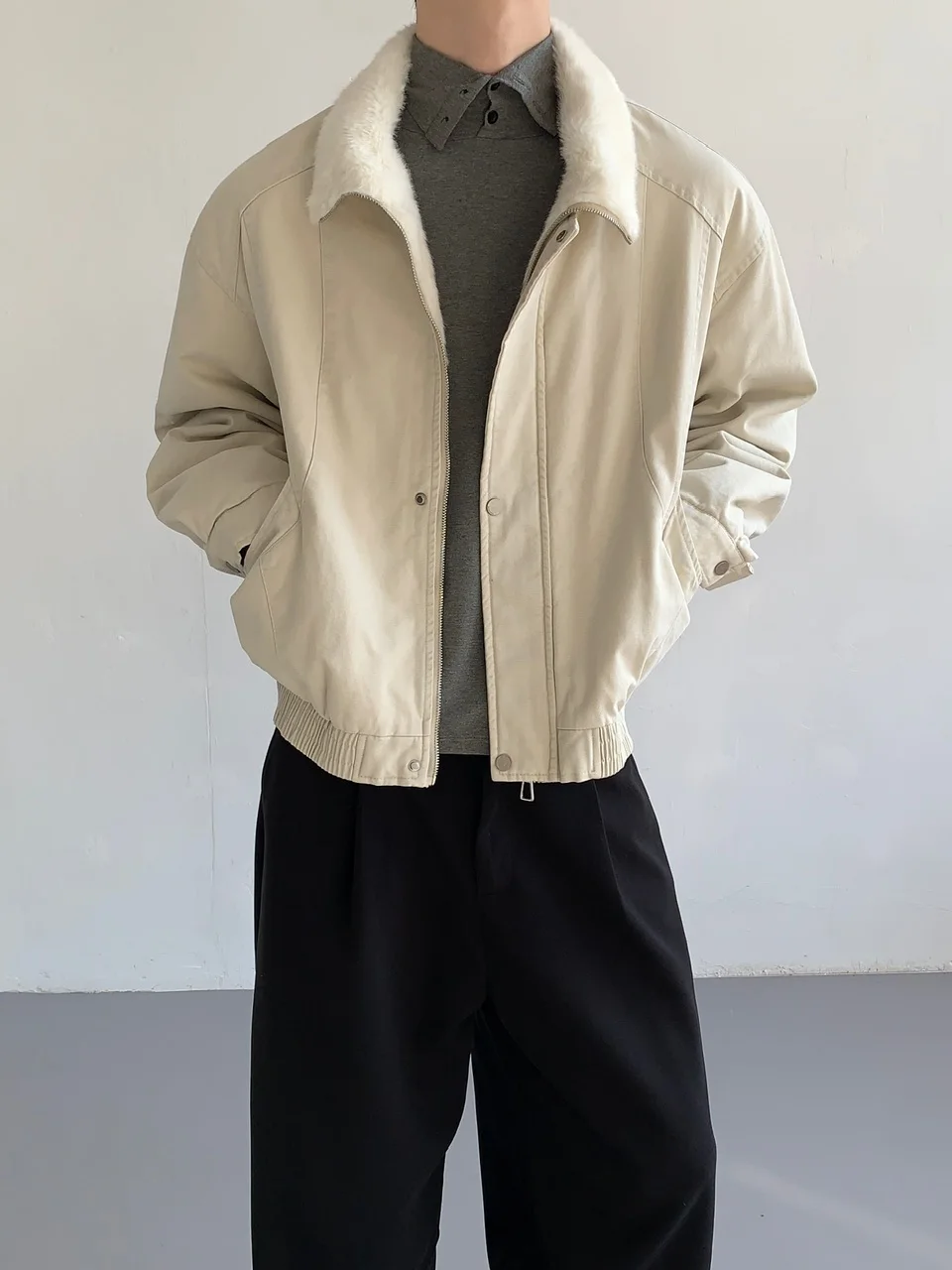 2025 Men Women Winter New Thickened Fashion Stand Collar Flight Jacket Parkas Men Fleece Lined Tooling Jacket Long Sleeve Parkas