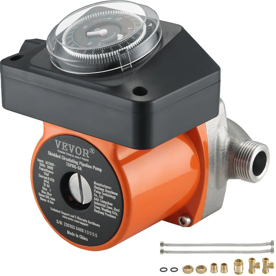 

Hot Water Recirculating Pump 100W Water Circulator Pump Auto Start Close Ultrasilent Stainless Steel Circulation for Electric