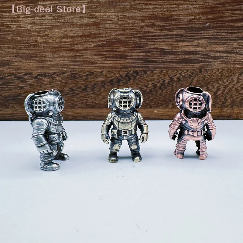 【M】Diver Figurine Brass Knife Beads EDC DIY  Woven Bracelets Lanyard Pendants Accessories Outdoor Tool Hangings Charms Gift view 4