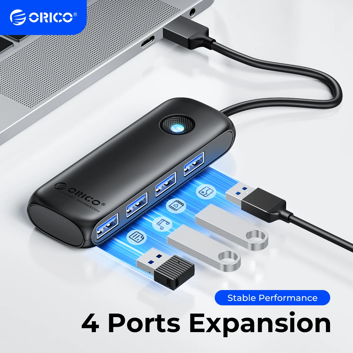 

ORICO Member USB 3.0 Hub Usb 2.0 Multi-USB Splitter Power Adapter 4-Port Multi-Extender OTG Adapter For PC Computer Accessories