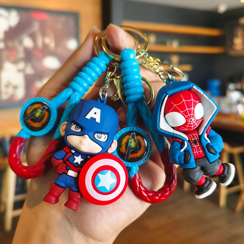 

Marvel Spider - Man Miles Morales Keychain Cartoon Action Figure Bag Key Ring Fashionable for Boys Students Personalized Gifts