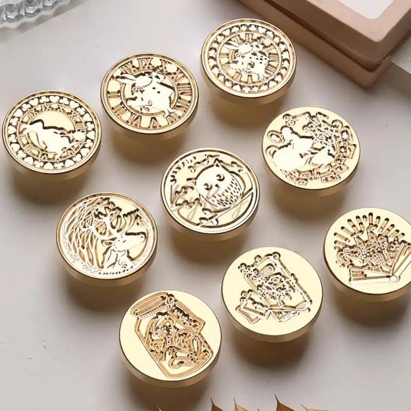 30mm Sealing Wax Stamp Alice Wonderland Teapot Coffee Elves Mr. Rabbit Mermaid For DIY Wedding Decoration Craft Packaging Gift