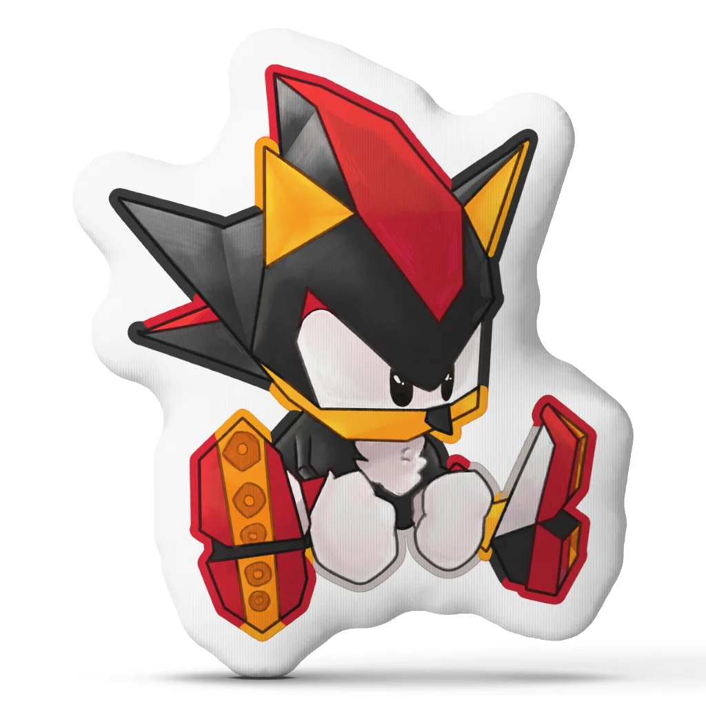 Shadow the Hedgehog Shaped Pillow Cartoon Character Cushion Stuffed Throw Pillow for Sofa Video Game Room Decor Gift for Fans