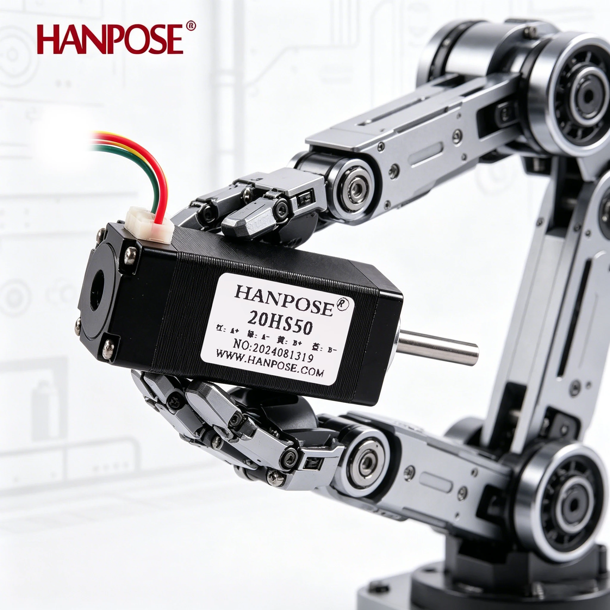 

HANPOSE High-Quality Nema8 Stepper Motor 20HS50 0.8A 40mN.m 20 Series motor for CNC worm wheel edging machine