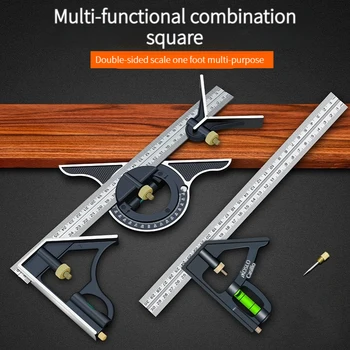 Régua de medição ajustável 3 em 1, 300mm, multi combinação, localizador de ângulo quadrado, ferramentas transferidoras, 3 em 1, 300mm, medição ajustável