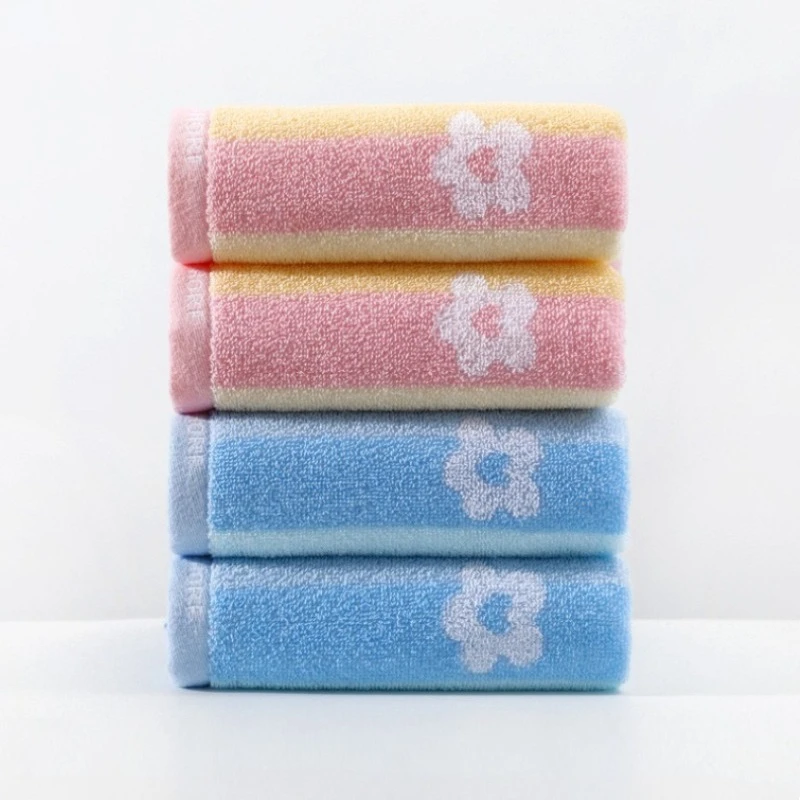 Household Cotton Flower Face Towel Adult Absorbent Soft and Non Shedding Hair Bathroom Shower Towel Wedding Gift Towel 4