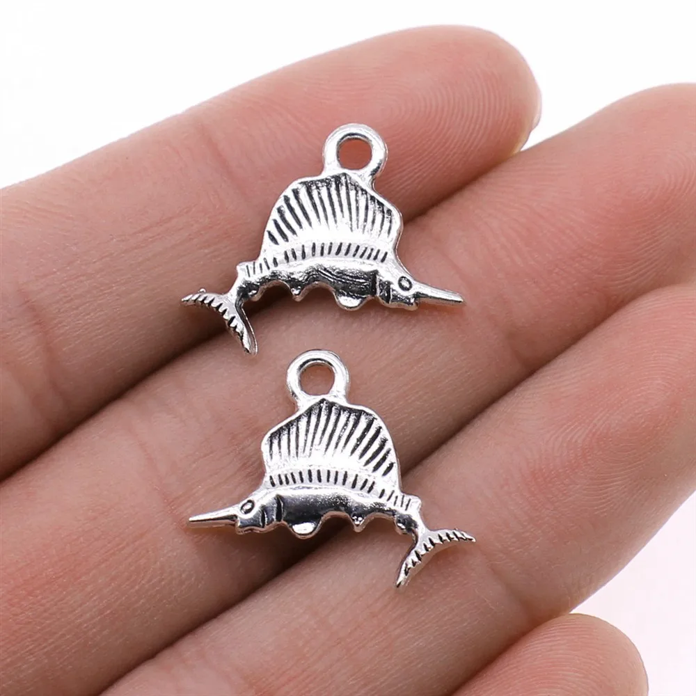 20pcs Fish Charms for DIY Jewellery Making