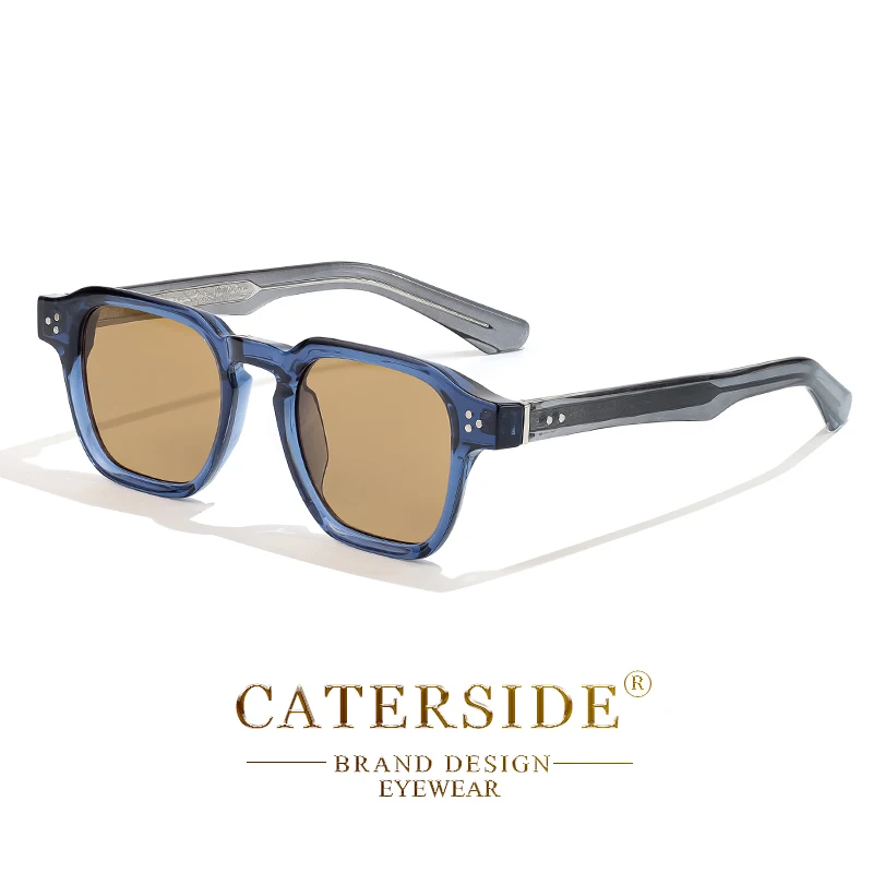 CATERSIDE Vierkante mode-zonnebril Heren Core Insert Temple Luxe merk zonnebril Dames Reizen Strandfeest Festival Geschenken