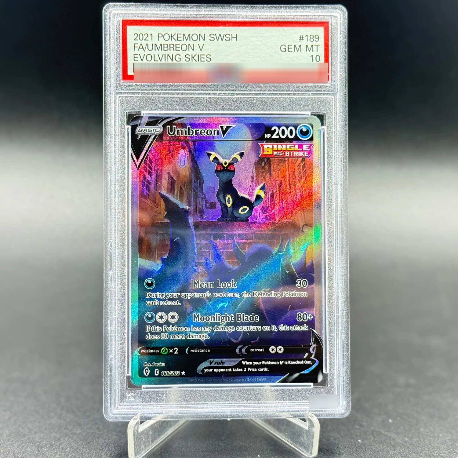 

PKM 2021 Umbreon V 189/203 Alt Art Evolving Skies GEM MINT 10 10Points Card DIY High Quality Anime Game Gathering Board Cards