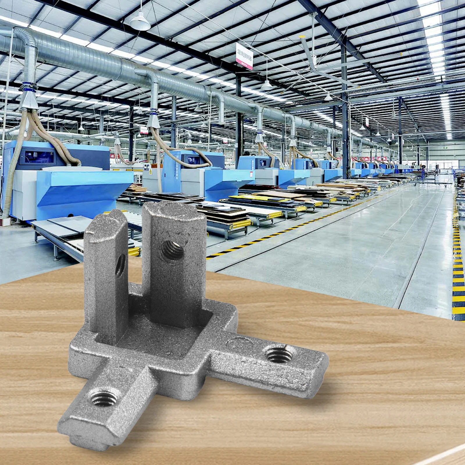 2020 EU Standard Aluminum Profile Connector Bracket, Strong and Precise, 3 Way 90 Degree Internal Joint, High Gloss Finish