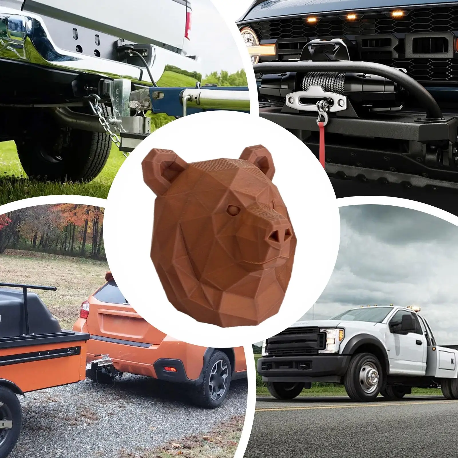 

Trailer Hitch Cap Bear Head 2inch Trailer Hitch Plug Cover Car Accessories Cartoon Exterior For Towing Rv Trucks Boat Vehicles