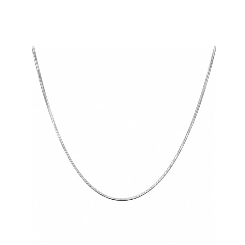 قطعة واحدة من قلادة الأفعى المستديرة المصنوعة من الفولاذ المقاوم للصدأ للنساء، سلسلة بسيطة على شكل عظمة الترقوة، سلسلة عنق #4