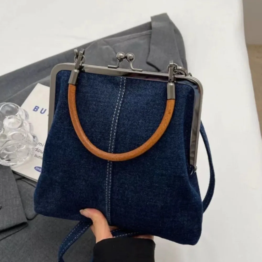 Neue Vintage-Stil Damenhandtasche Modische Marineblaue Designer-Schultertasche Vielseitige Damenhandtaschen Umhängetaschen – Detail 12