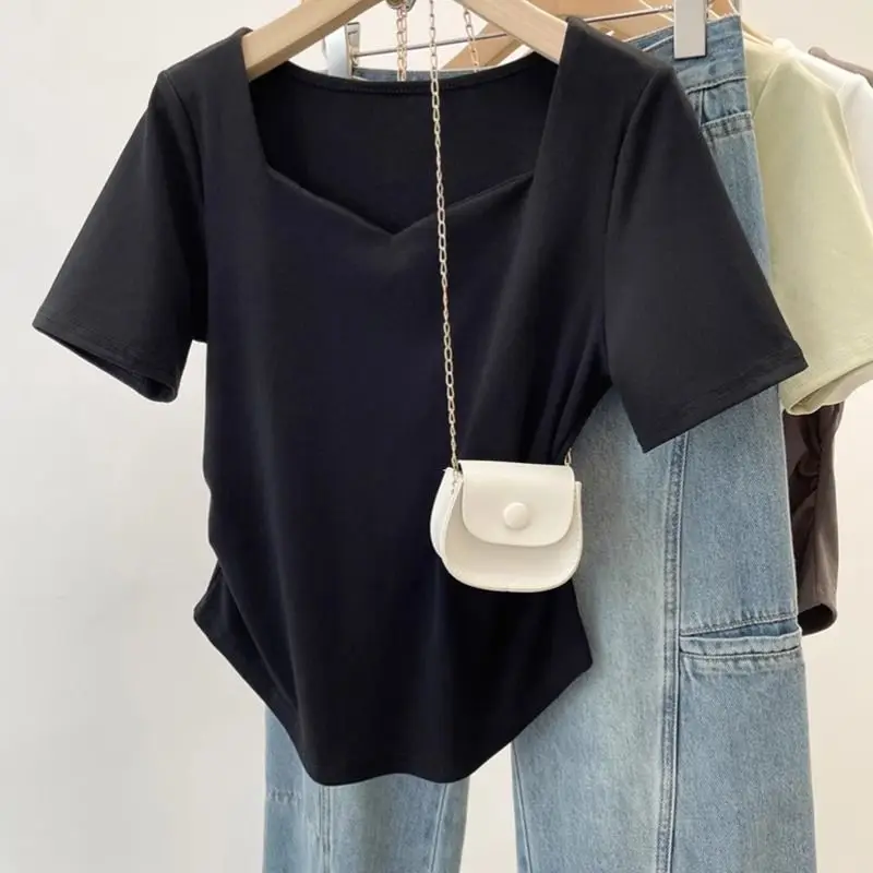 Plus Size Irregular Short Sleeve Simplicity Casual Tops Summer New Women Clothes Youth All-match Harajuku T Shirts Trend Fashion