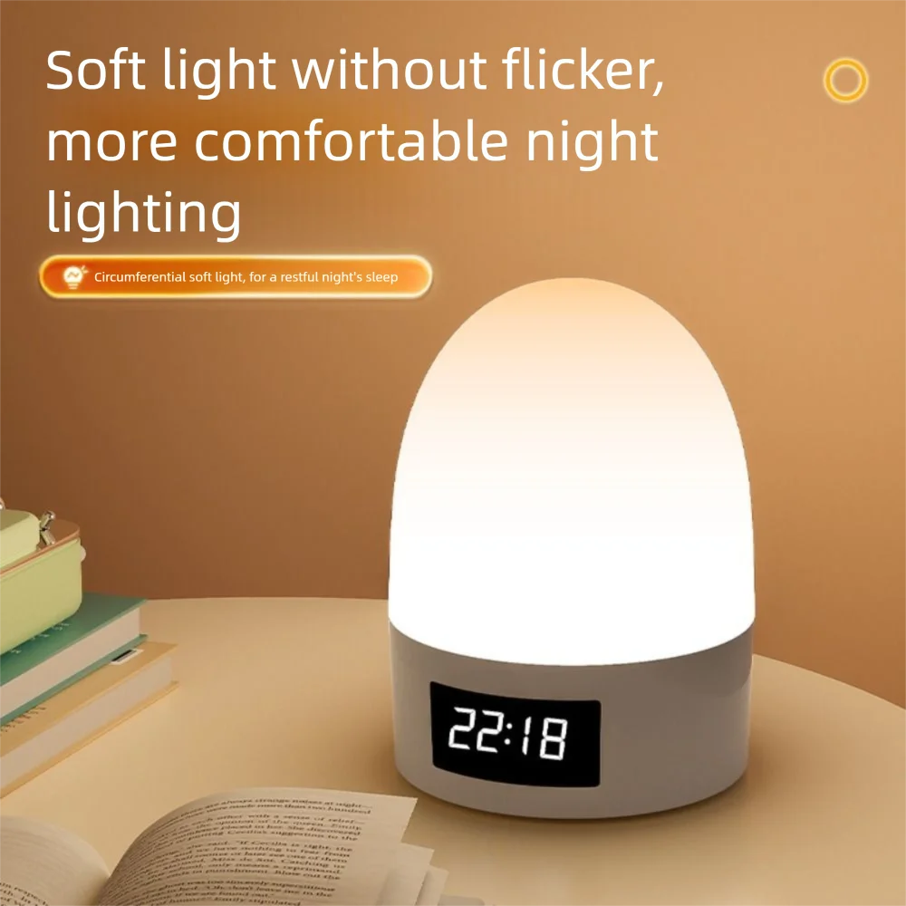 

3 Color Touch Night Light Dimming Timer Function Sleeping Lamp Adjustable Brightness with Digital Clock LED Table Lamp Nursery