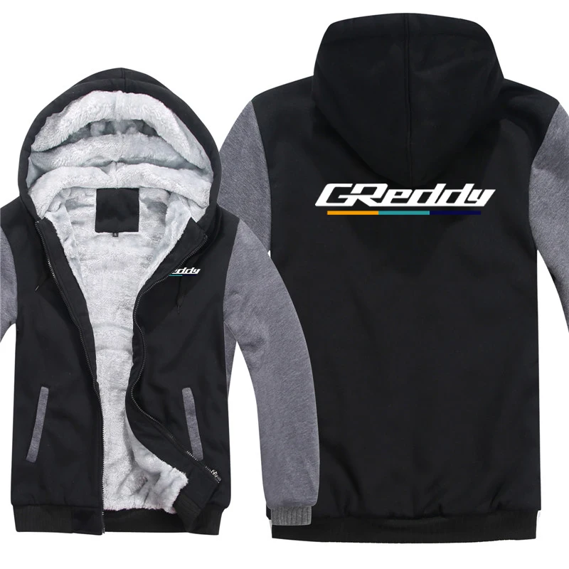 GReddy سباق السيارات هوديس الشتاء سميكة الدافئة الصوف سستة الرجال معطف ملابس رياضية GReddy البلوز الشارع الشهير