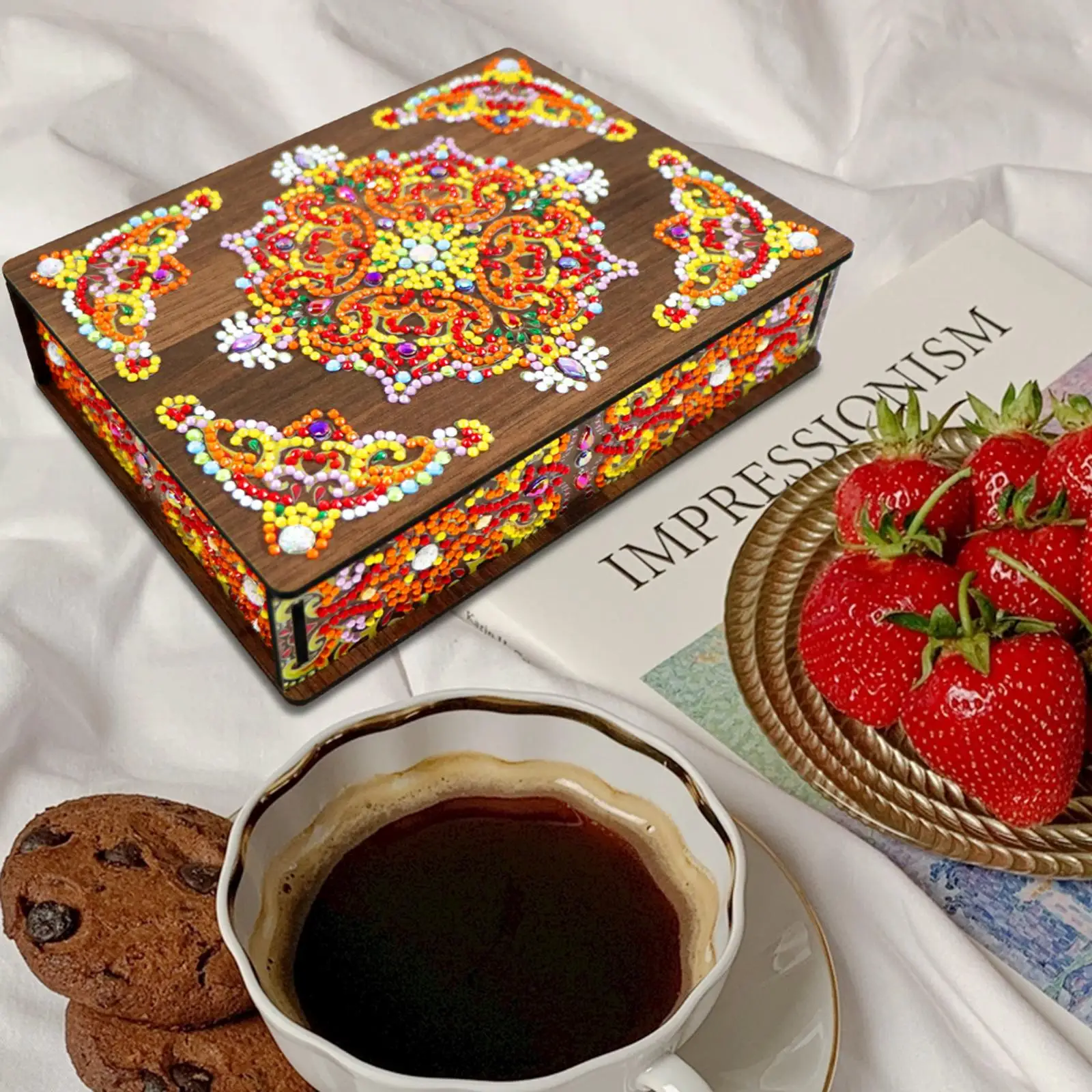 

Классическая Мандала Алмазная картина Шкатулка для драгоценностей DIY Деревянный футляр для сверла специальной формы