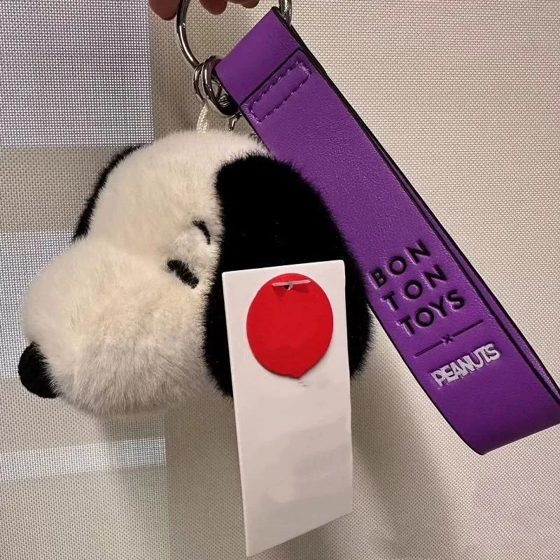 Nowy hit Miniso: Piesek Snoopy z włosami ​ ​ Breloczek z głową, zawieszka Kawaii Snoopy, zawieszka do torby na ramię, prezent urodzinowy dla przyjaciół