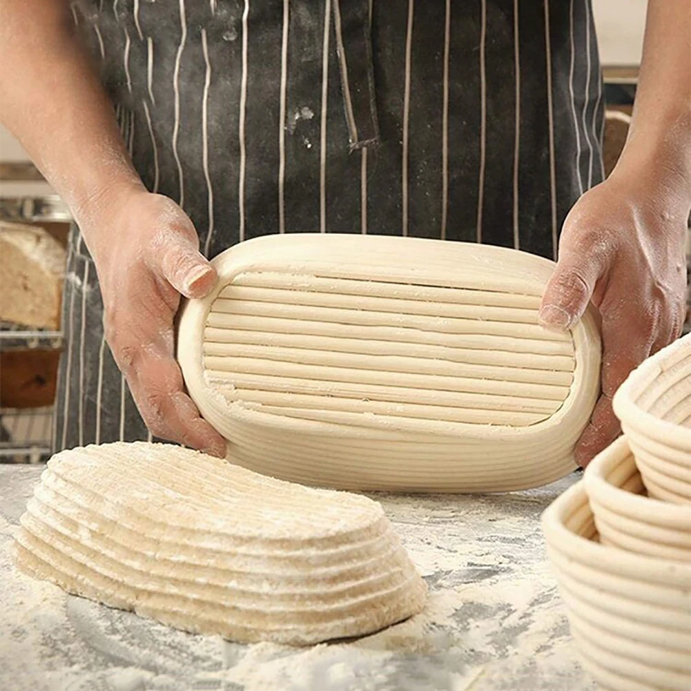 Banneton Basket Sourdough Bread Baking Supplies Oval Bread Baskets For Artisan Bread Making Professional Home Bakers