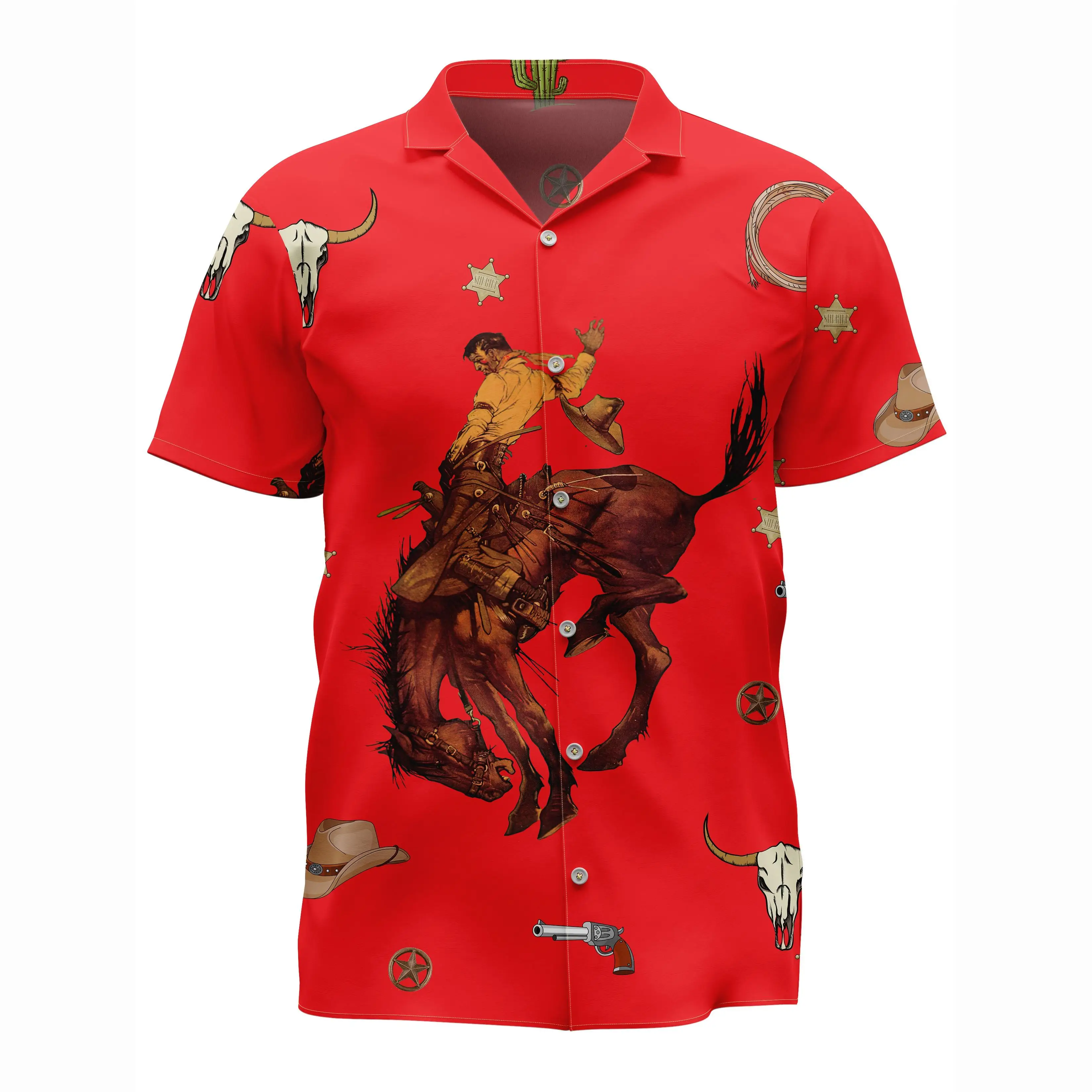 Jumeast Equestrian Sport Pattern Short Sleeve Hawaiian Shirt Spanish Bullfights Graphics Polyester Aloha Shirts Tropical Clothes