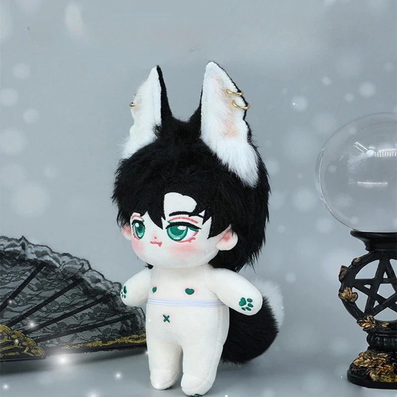

20cm Cotton Doll Headwear Hair Accessories Handmade Simulation Beast Ears Tail Wolf Set Cotton Doll Accessories (2 points)