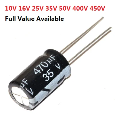 20 szt. Aluminiowy kondensator elektrolityczny 35V 470uF 4V 10V 16V 25V 35V 100UF 220UF 330UF 470UF 680UF 1000UF 47UF 1500UF 10UF 22UF