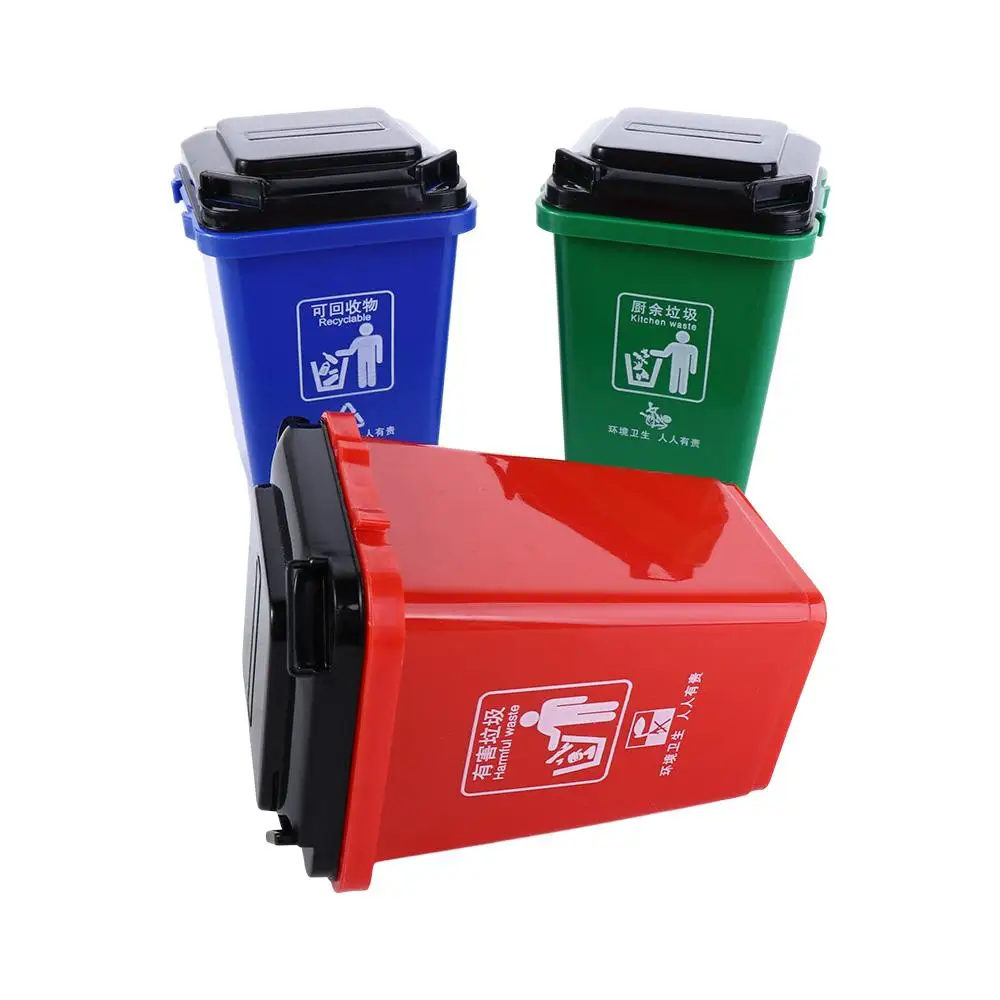 

Home Storage Can Plastic Decor Mini Garbage Sorting Mini Waste Bin Trash Can Model Pen Organizer Mini Trash Can