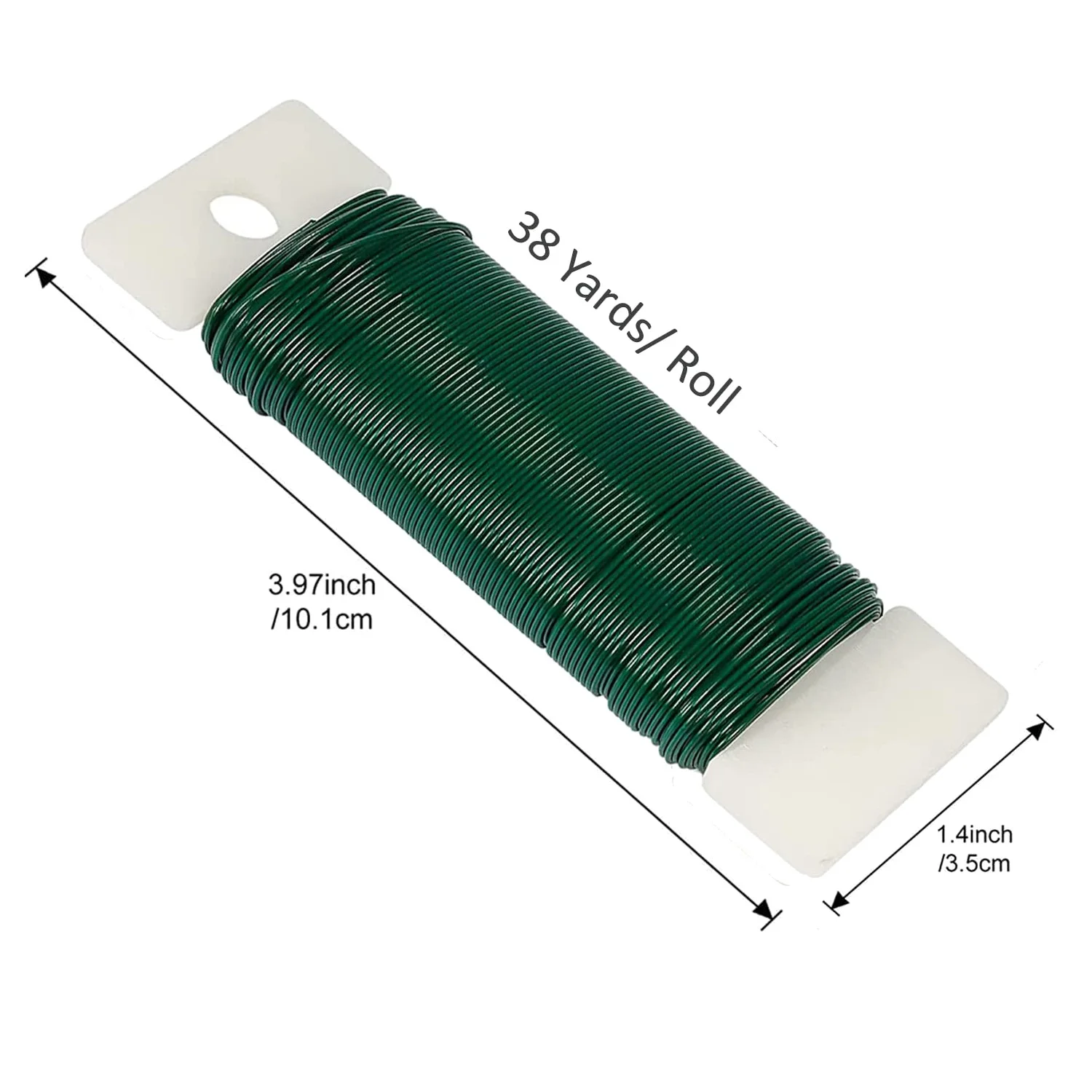 ABJT bloemendraad, 3 stuks 114 yards 22 gauge groene bloemistendraad flexibele peddeldraad voor ambachten, kerstkransen boom, groen