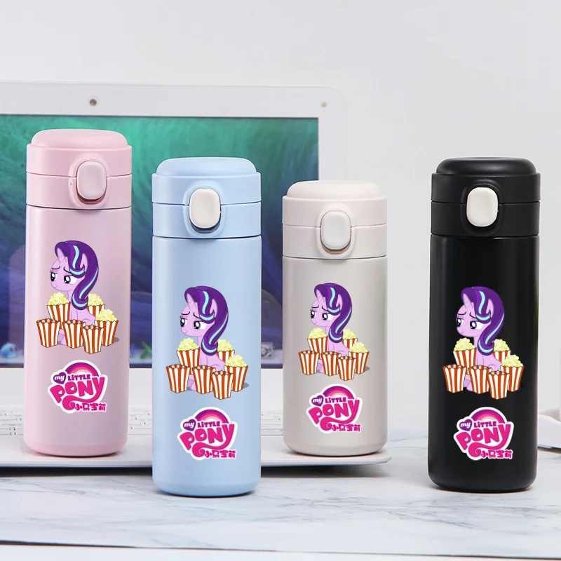 MINISO ใหม่ My Little Pony 420ML สแตนเลสสตีลฉนวนถ้วยขนาดใหญ่ความจุอะนิเมะขวดน้ํานักเรียนถ้วยดื่มของขวัญ