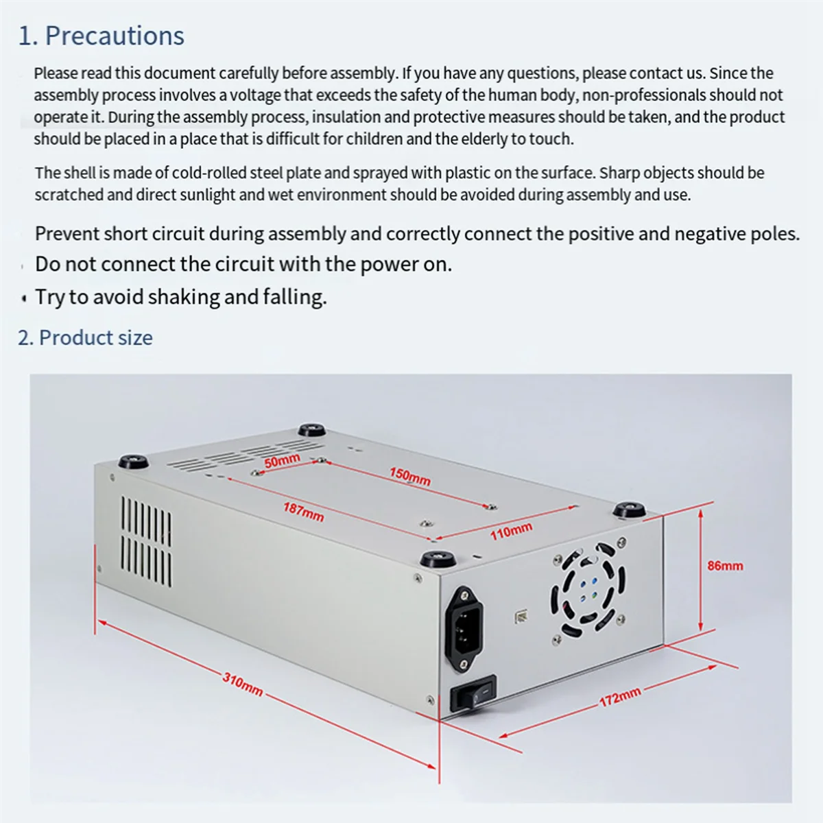 

SuperDeals RD RD6012 RD6018 Switch Power Supply 65V 800W Digital Power Supply Case S800 for Iron Shell Voltage Converter Kit