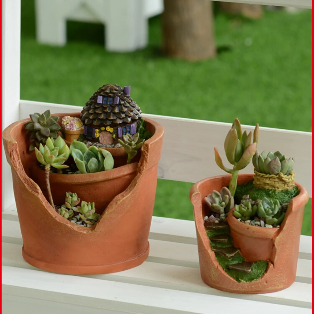 

Creative Succulent Flower Pot Set Combination Personality Succulent Multi-Mouth Pile Micro Landscape Small Diameter Flower Pot