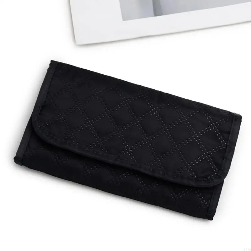  Elegant Polyester Jewelry Organizers Pouches Multilayer Storage Roll for Earring
