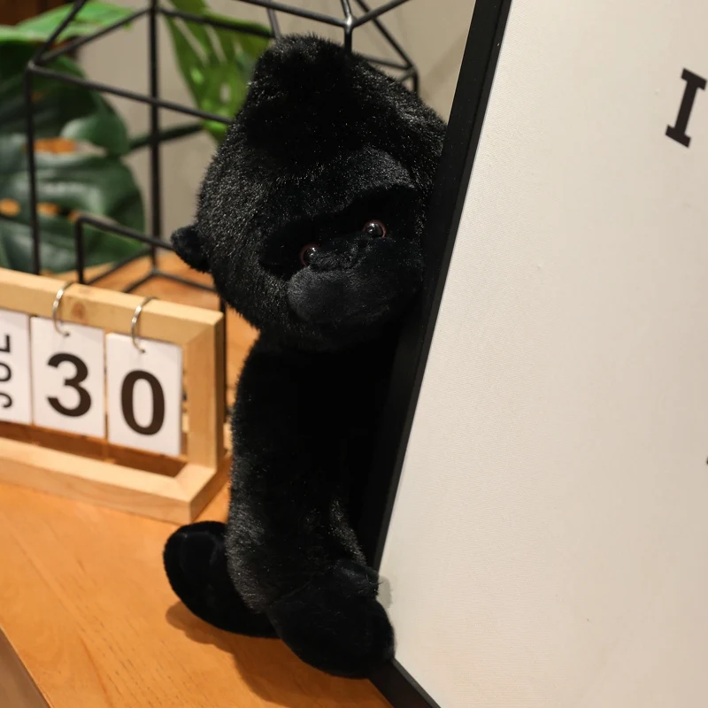 22/32 cm Schwarz Starke Gorilla Sitzende Plüsch Puppe Gefüllte Cartoon Zoo Tier Spielzeug Wie Echte Fuzzy Weiche Plushie männer Geschenk