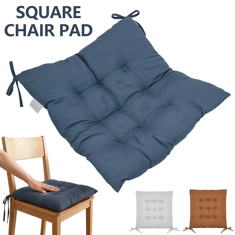 Square Tufted Chair Cushion Polyester Seat Pad Dining Chair Mat Comfort Backrest Pillow Home Office Computer Chair Accessories