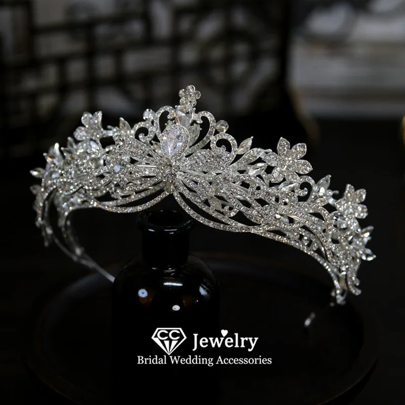 CC Sparkly Crowns Women Accessories Bridal Headbands Wedding Hairwear Engagement Tiaras Separable Crystal Diadems Party AN507