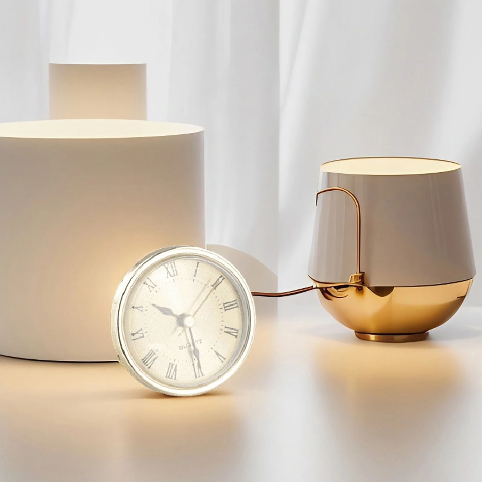Quartz Clock Inserts Movement Retro Roman Numbers Clock 65MM Simple Clock Accessories-Aluminum Surfaces Inlaid Handicraft Clock