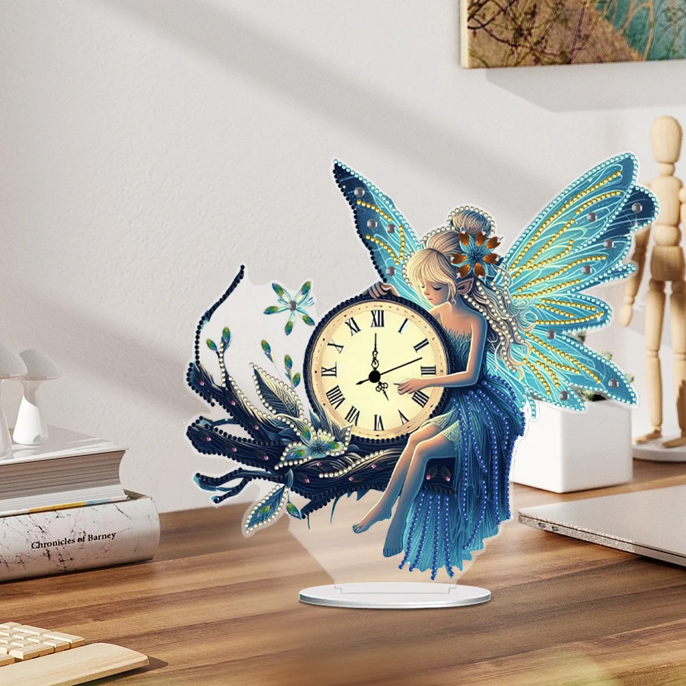 Acrylic Special Shape Flower Bird 5D Diamond Painting Clock Art Craft Diamond Painting Clock Handicraft Diamond Painting Clock - view 3