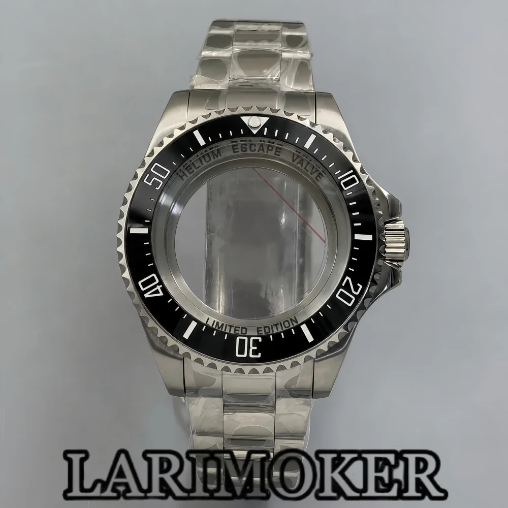 LARIMOKER 43mm Deep Sea Diver Watch Case Helium Escape Valve Ceramic Bezel Sapphire Crystal for NH35 PT5000 Miyota 8215 DG2813