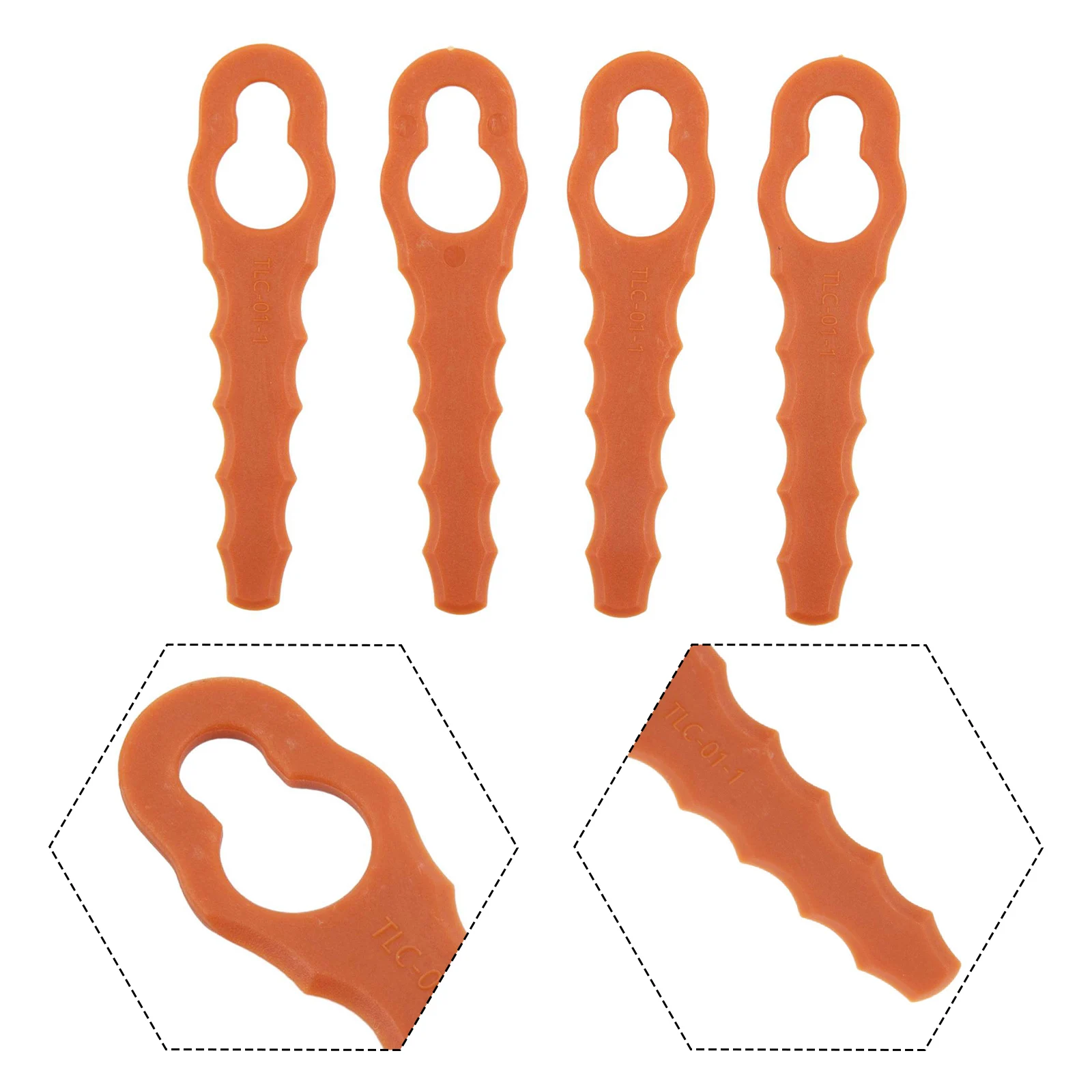 Lames de tondeuse à gazon 79x19mm, couleur Orange, plastique, INSTALLATION facile pour Worx WG150/WG151/WG151