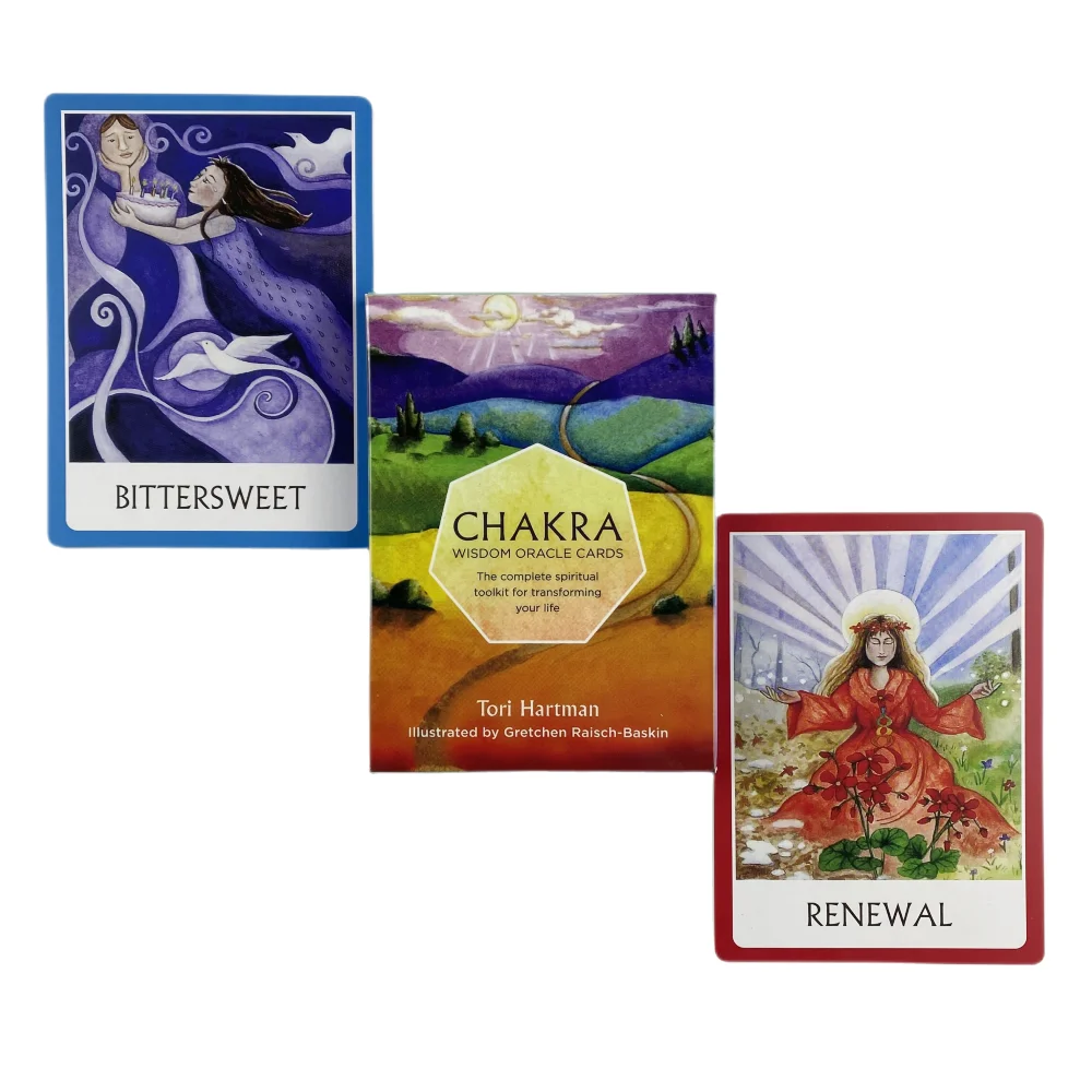Cartas de Tarô Ocultas de Alta Qualidade em Papel Colorido, Oráculo da Sabedoria dos Chakras, Suprimentos de Bruxaria, Oráculo do Amor