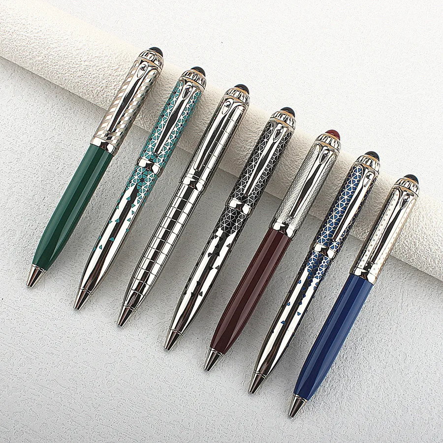 New Luxury Metal Ballpoint Pen Blue Ink Office Business Writing Ballpoint Pen School Student Stationery Gifts