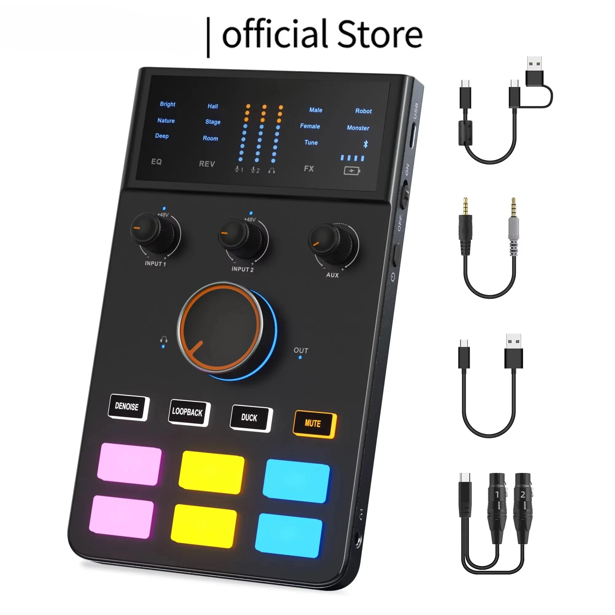 ADCaster C1 Audio Interface, Bluetooth connection For Streaming/Gaming/Podcasting, Sound Card For iMAC iPhone Android