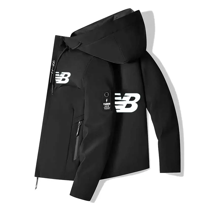 

Men's zipper hooded outdoor jacket / Men's boyfriend-style coat / Windproof hooded coat - Waterproof for outdoor activities