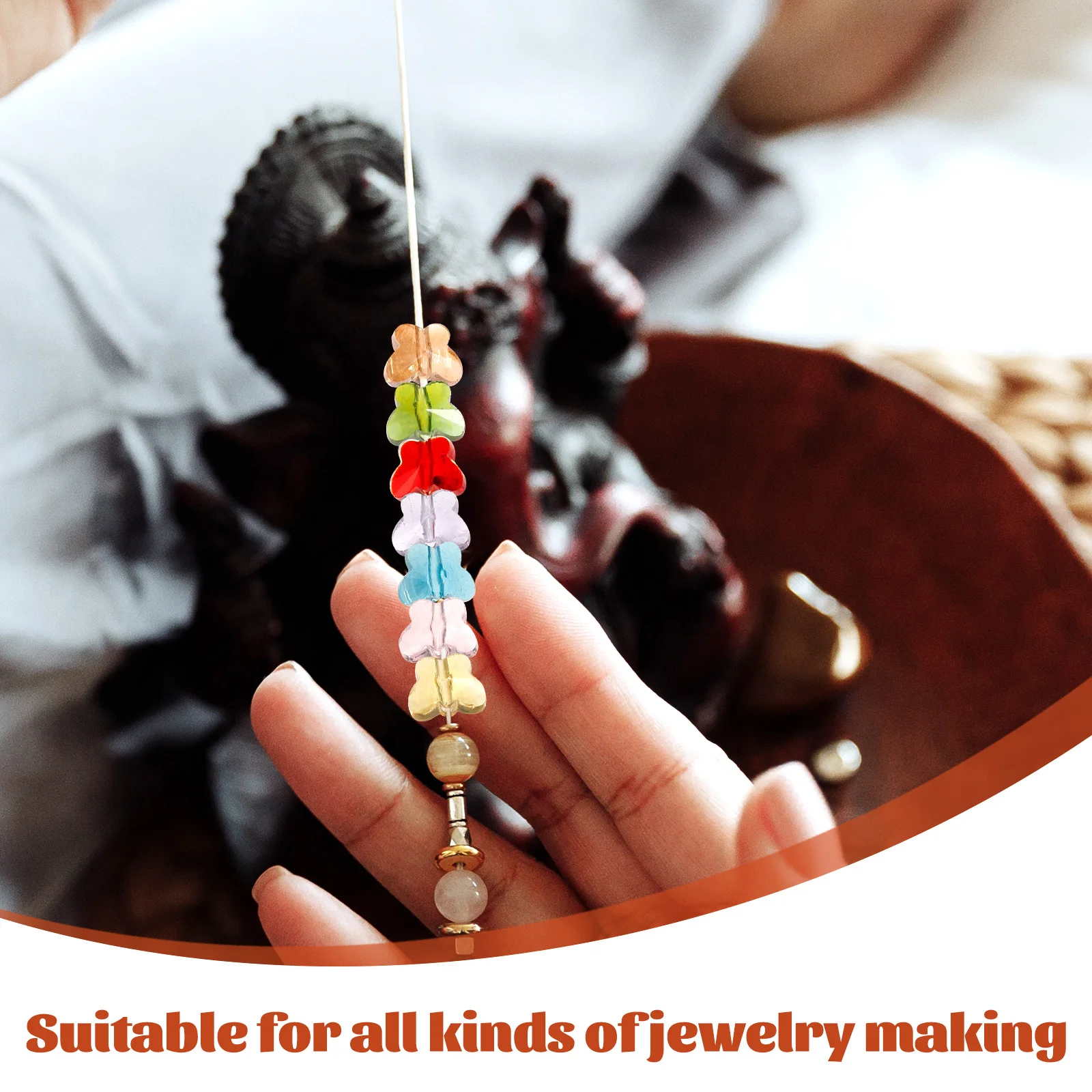 

70Pcs Butterfly Glass Beads Colorful Small Beads for DIY Jewelry Making Bracelets Necklaces Charms Craft Accessories