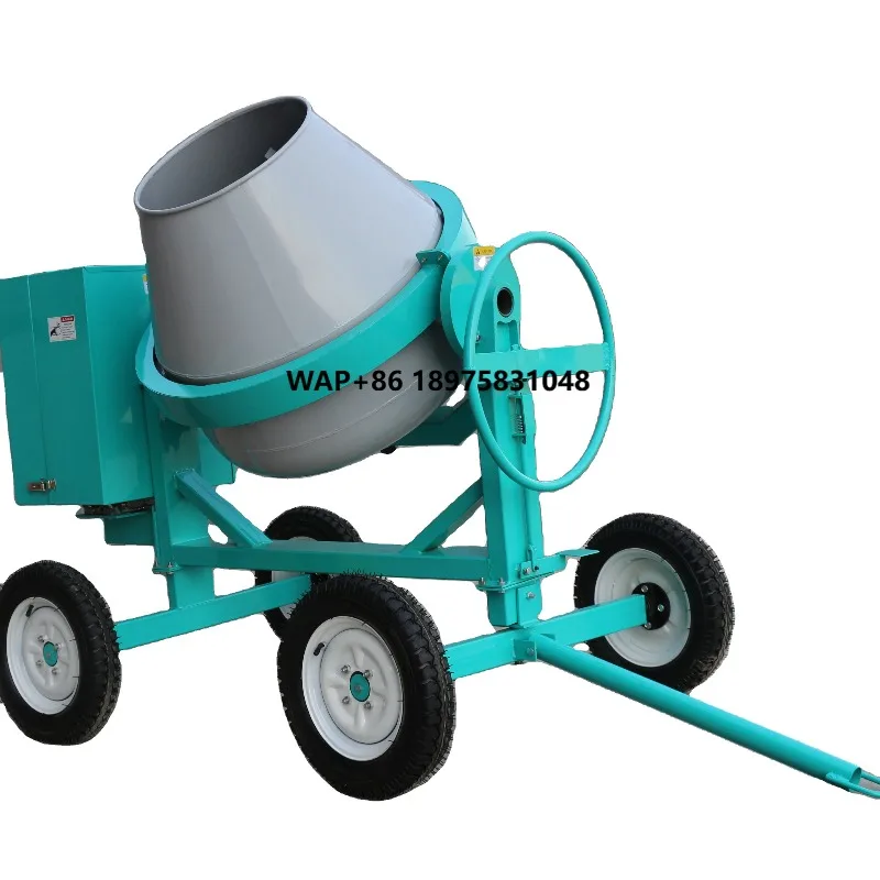 Factory price Mobile concrete mixer 350L/400L/500L 4-wheel self-discharge concrete mixer