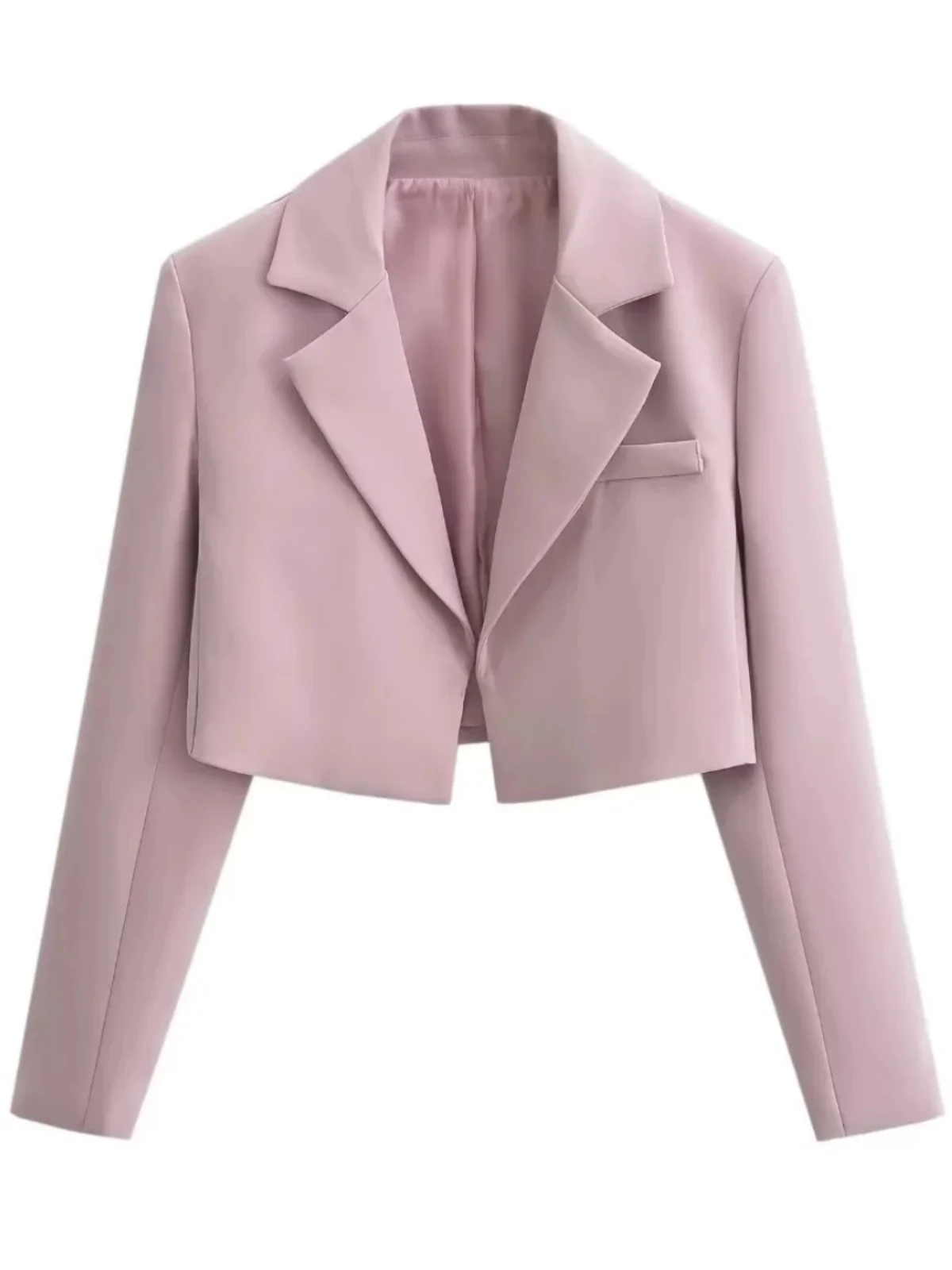 

American Sle ort Bla Suit Jaet Women's High Waist Design Sensation No Button Ele Lady Faionable Casual Wear