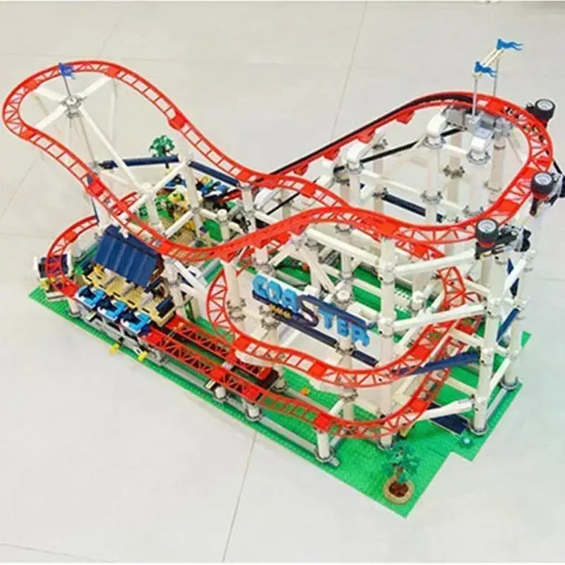 4619PCS With Motor Big Roller Coaster Compatible 15039 18003 15039  Model Building 10261 Blocks Bricks Kid Birthday10303  gifts