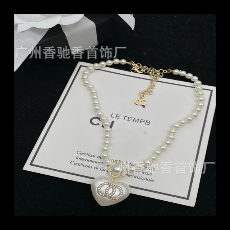 جديد مزاجه ابنة المشاهير اللؤلؤ قلادة مجموعة، عالية الشعور تنوعا الحب الخوخ القلب قلادة المجوهرات #2