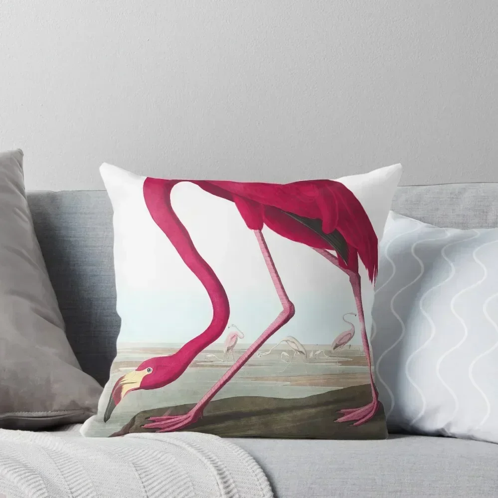 

Flamingo by John James Audubon Throw Pillow Couch Pillows Pillow Case Christmas Cushion Cover For Sofa pillow