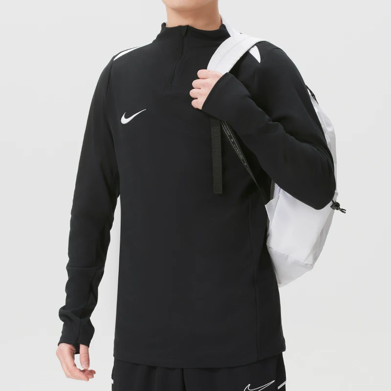 Nike Herren Fitness Training Schnelltrocknendes, atmungsaktives Langarm-T-Shirt mit halbem Reißverschluss und Stehkragen Ir8420-010